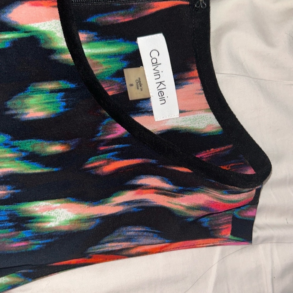 Calvin Klein Black and Blue Graphic Tank Dress